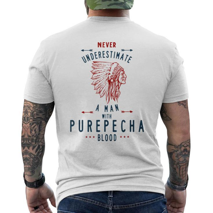 Purepecha Native Mexican Indian Man Never Underestimate Indian Funny Gifts Mens Back Print T-shirt
