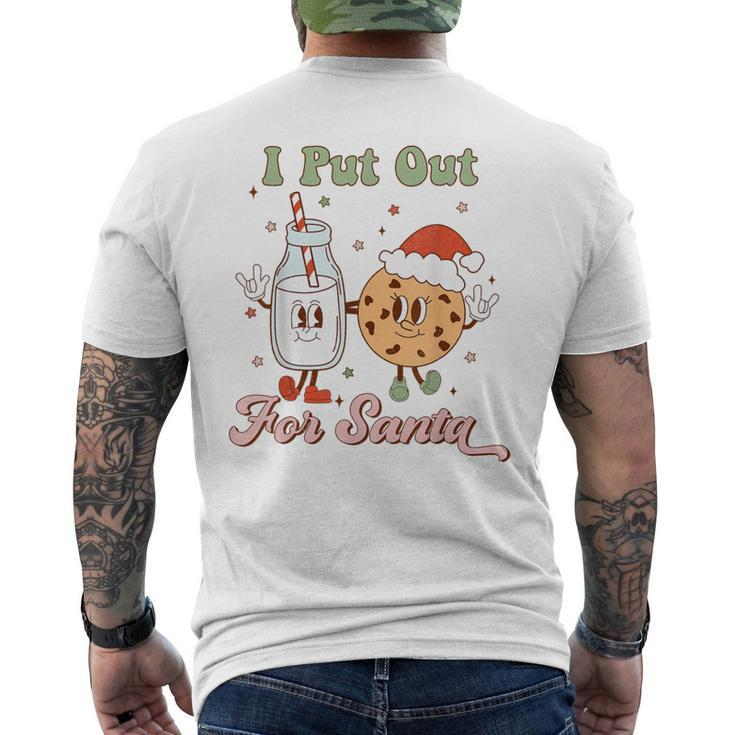 I Put Out For Santa Milk And Cookie Christmas Retro Men's T-shirt Back Print