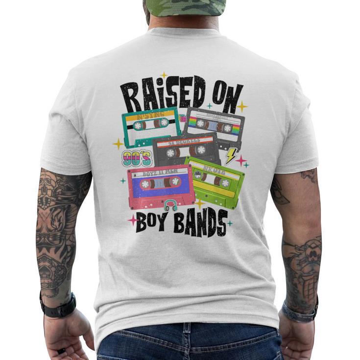 Raised On 90S Boy Bands Cassette Tape Retro Men's T-shirt Back