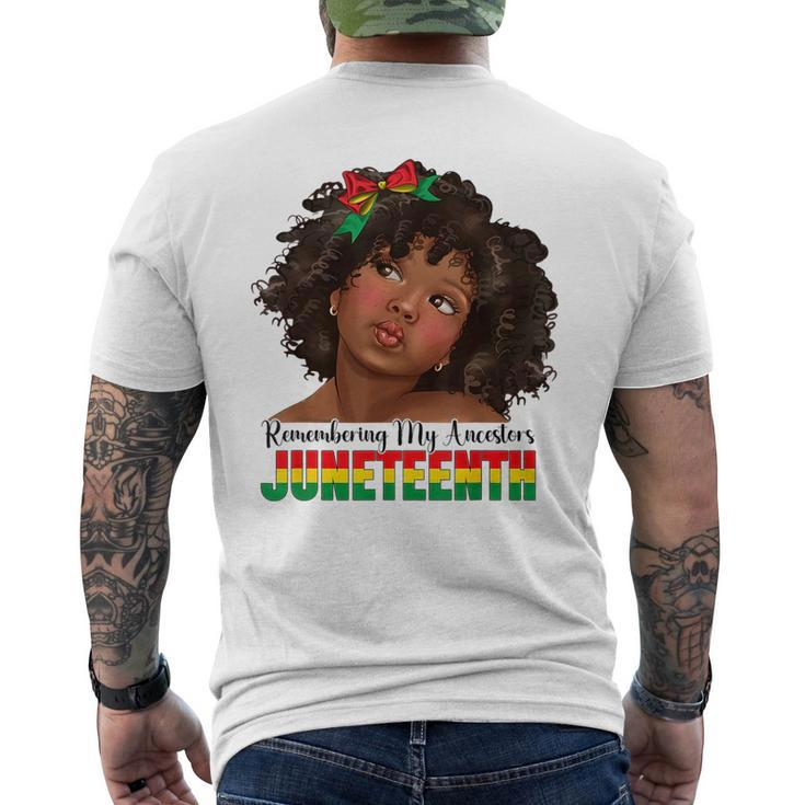Remembering My Ancestors Junenth Girl Afro Black Kids Mens Back Print T-shirt