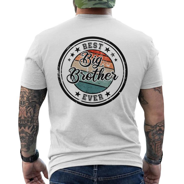 Retro Best Big Brother Ever Big Brother  Mens Back Print T-shirt