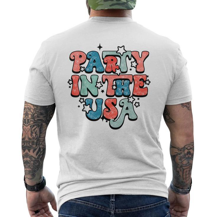 Retro Party In The Usa 4Th Of July America Fourth Of July  Usa Funny Gifts Mens Back Print T-shirt