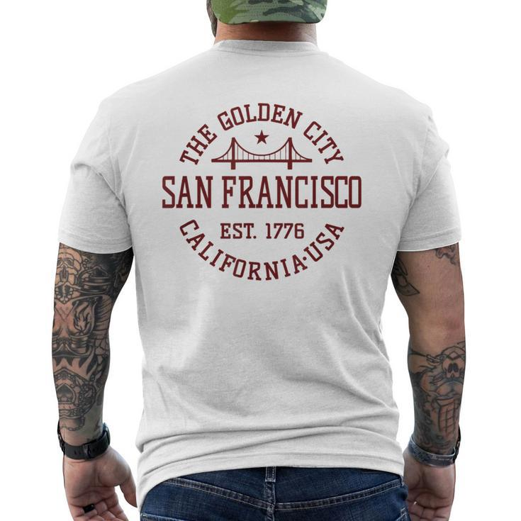 Retro San Francisco California Throwback Bridge Souvenir  Mens Back Print T-shirt