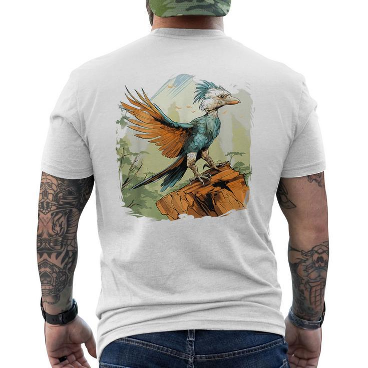 Retro Style Archaeopteryx Men's T-shirt Back Print