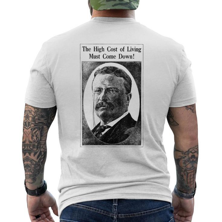Retro Teddy Roosevelt Campaign Anti-Inflation Rough Rider  Mens Back Print T-shirt