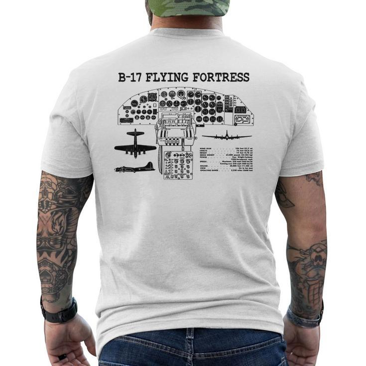 Retro Usa Wwii B-17 Cockpit Usa Warplane B17 Flying Fortress  Mens Back Print T-shirt