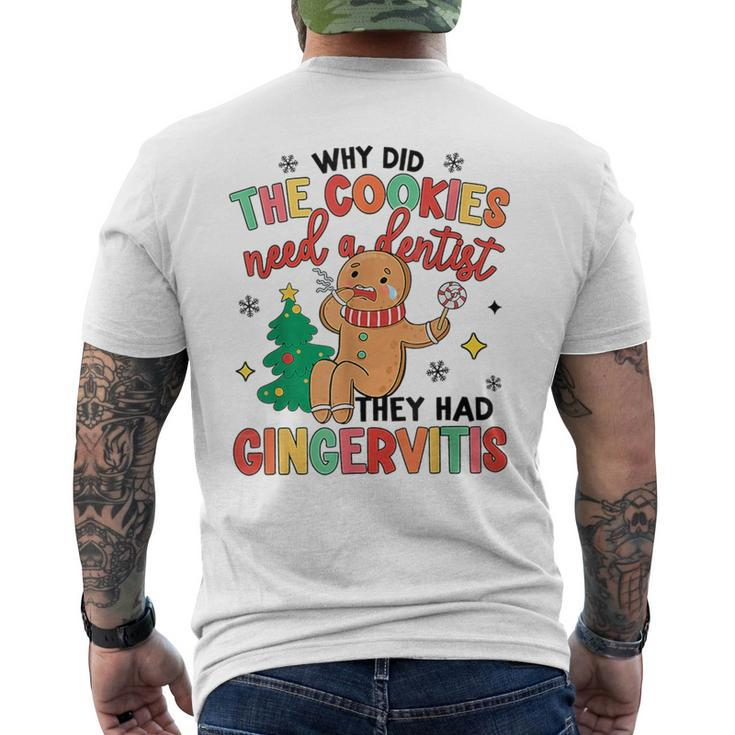 Retro Why Did Cookies Need A Dentist Christmas Crew Men's T-shirt Back Print