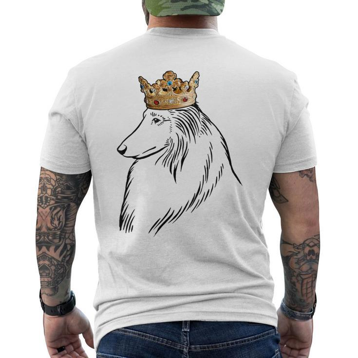 Rough Collie Dog Wearing Crown Men's T-shirt Back Print
