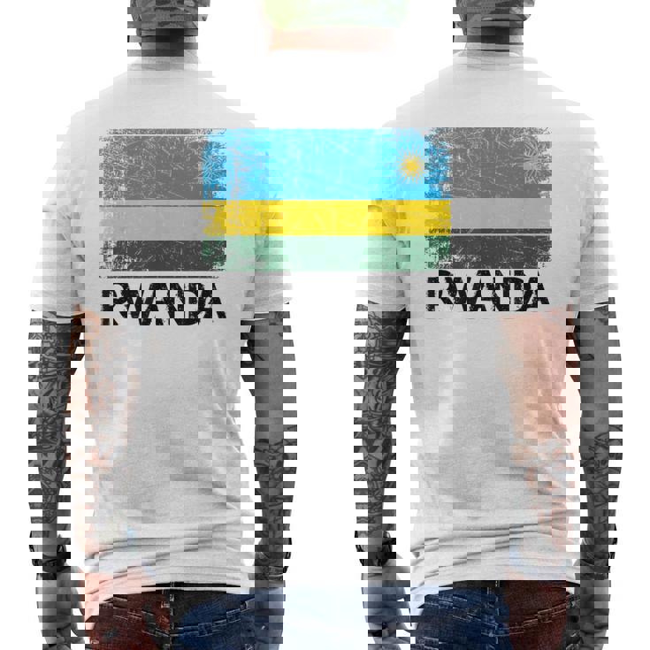 Rwandan Flag | Vintage Made In Rwanda Gift Mens Back Print T-shirt
