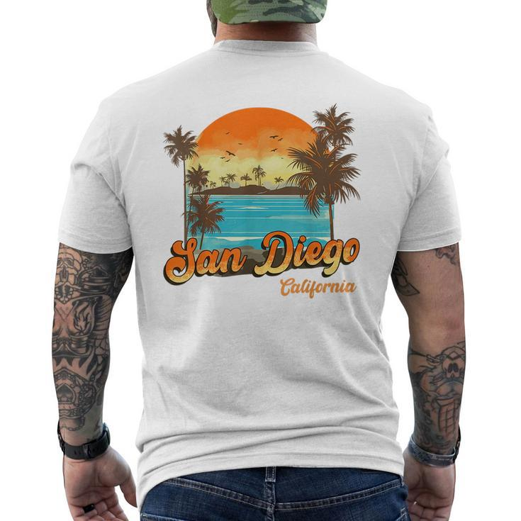 San Diego Beach Summer Vacation Sunset Palm Trees  San Diego Funny Gifts Mens Back Print T-shirt