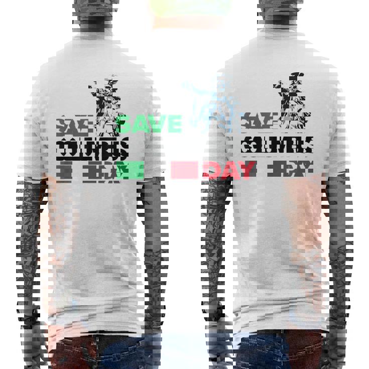Save Columbus Day - Italian Pride Mens Back Print T-shirt