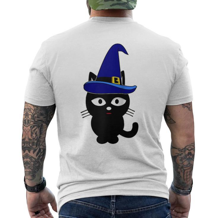 Scary Halloween Black Cats Wizard Witch Kitty Cat  Mens Back Print T-shirt