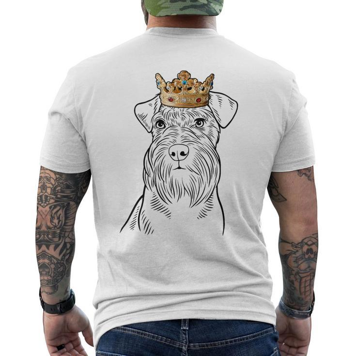 Schnauzer Dog Wearing Crown Men's T-shirt Back Print