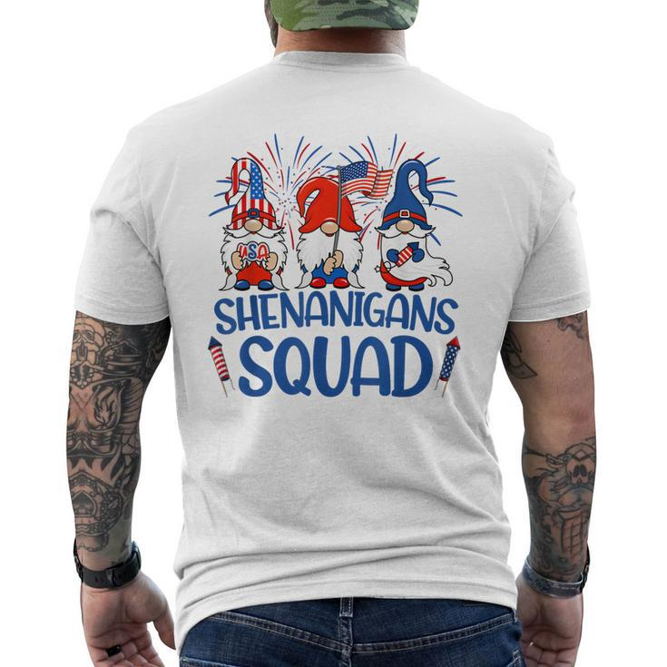 Shenanigans Squad 4Th Of July Gnomes Usa Gnomies American Men's Back Print T-shirt