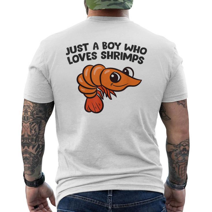Shrimp Seafood Just A Boy Who Loves Shrimps Men's T-shirt Back Print