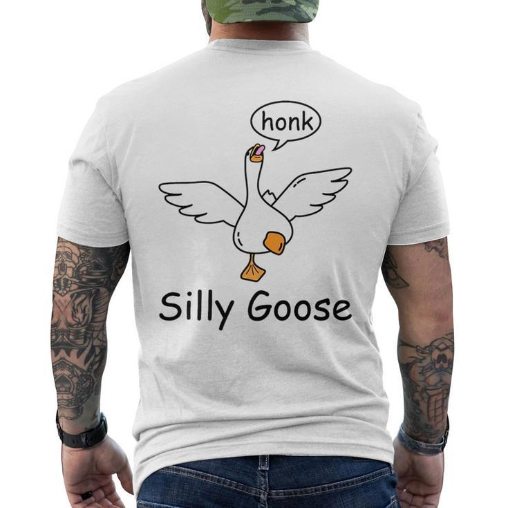 Silly Goose On The Loose Funny Saying Honk Goose University   Mens Back Print T-shirt
