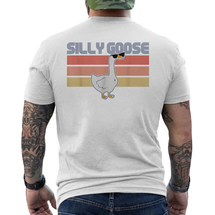 Silly Goose On The Loose Funny Silly Goose University Retro  Mens Back Print T-shirt