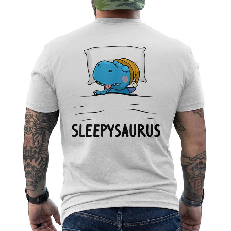 Sleepysaurus Nigh Dinosaur Dino T-Rex Nightgown Sleep Men's T-shirt Back Print