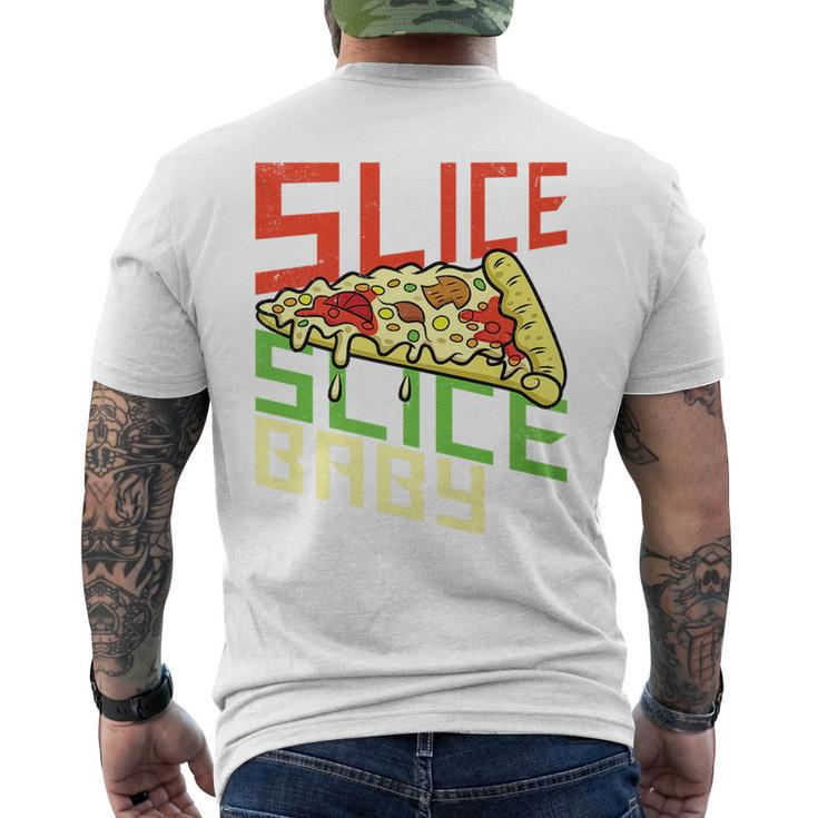 Slice Slice Baby Funny Pizza New York Foodie Pie Italian   Mens Back Print T-shirt