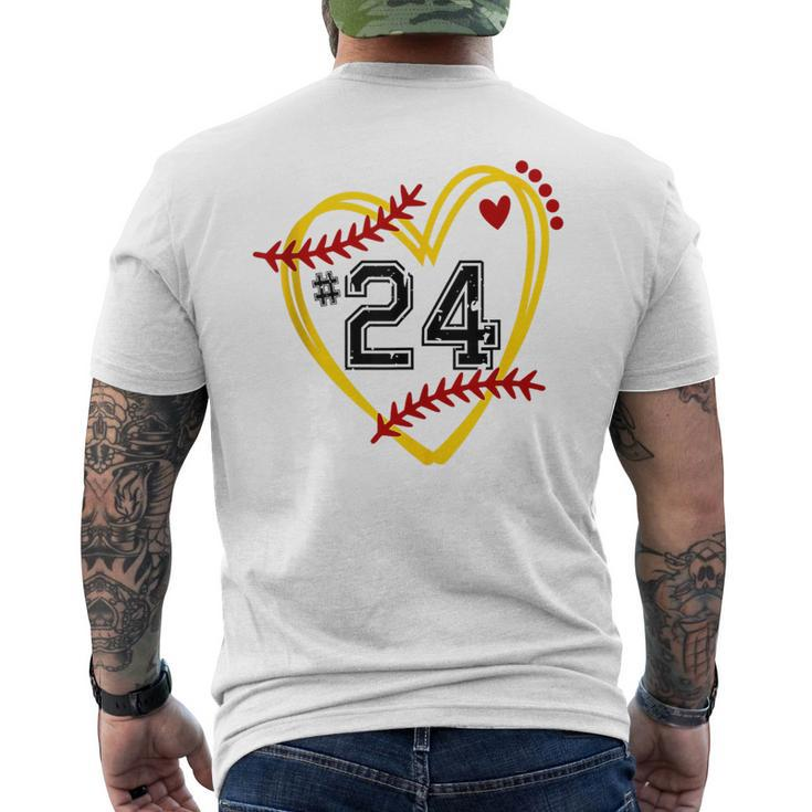 Softball Jersey 24 Trendy Softball Softball Heart Softball Funny Gifts Mens Back Print T-shirt