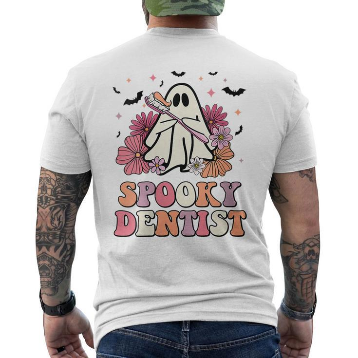 Spooky Dentist Ghost Halloween Dental Trick Or Th  Mens Back Print T-shirt