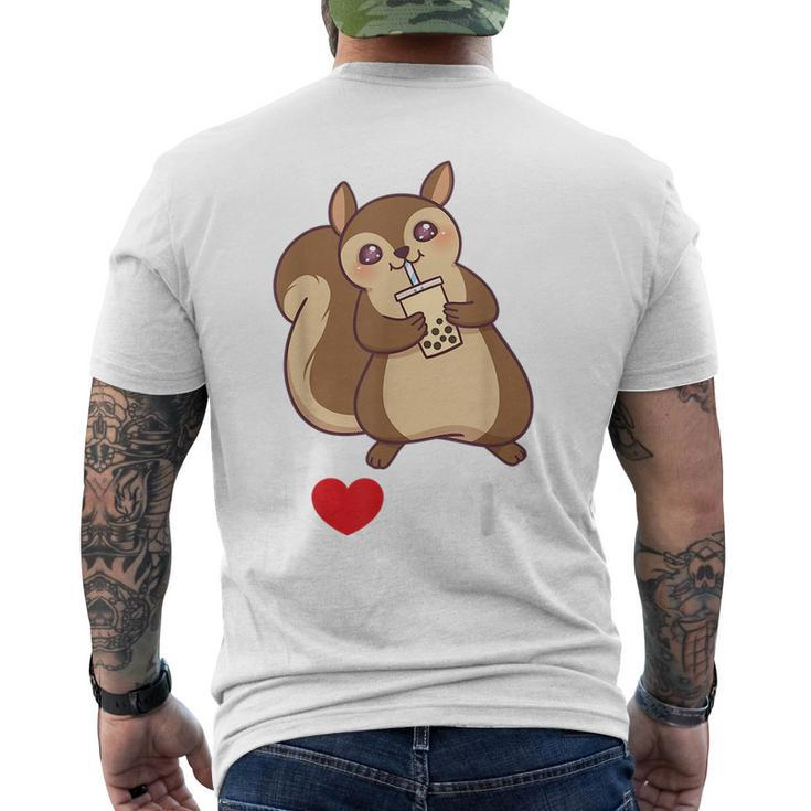 Squirrel I Love Boba Bubble Milk Tea Funny Gift Cute T  Mens Back Print T-shirt