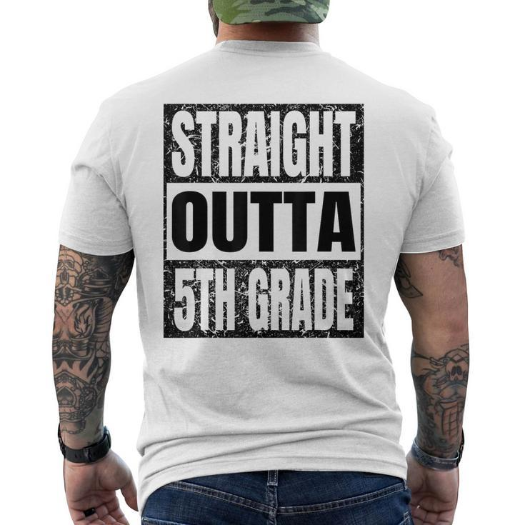 Straight Outta 5Th Grade Graduation Grad Class 2023 Men's Back Print T-shirt