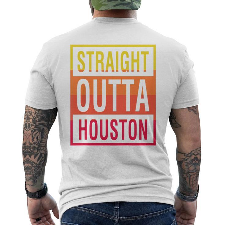 Straight Outta Houston Texas  Mens Back Print T-shirt