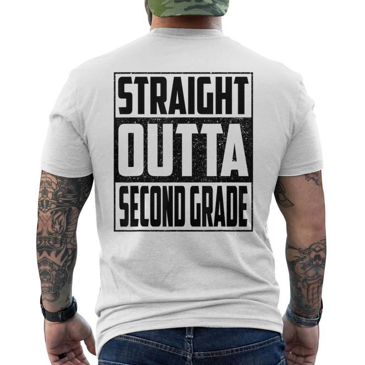 Straight Outta Second Grade School Graduate 2023 2Nd Grade Men's Back Print T-shirt