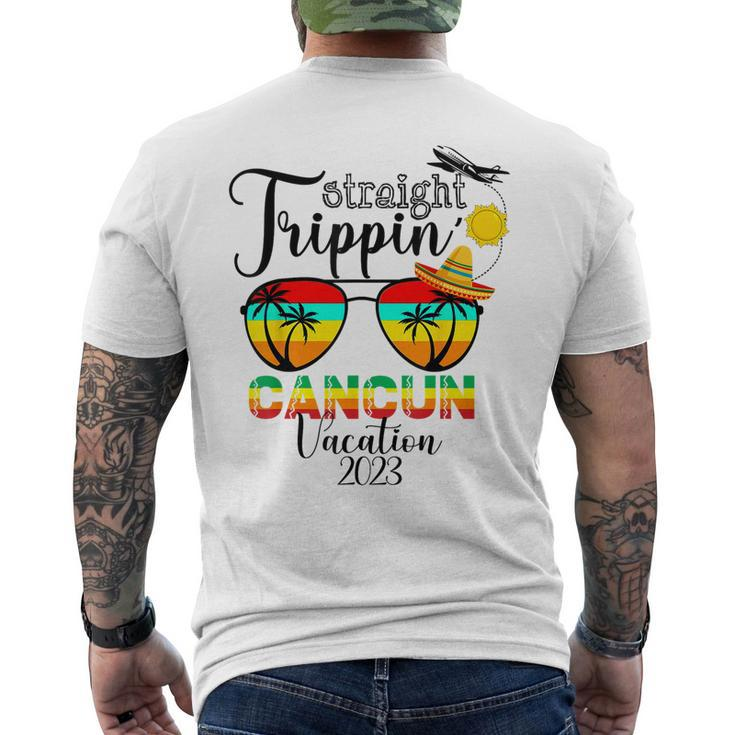 Straight Trippin Cancun Summer Vacation Family Travel Trip  Mens Back Print T-shirt