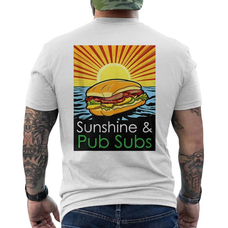 Sunshine And Pub Subs Cute Beach Lover Sunset Men's T-shirt Back Print