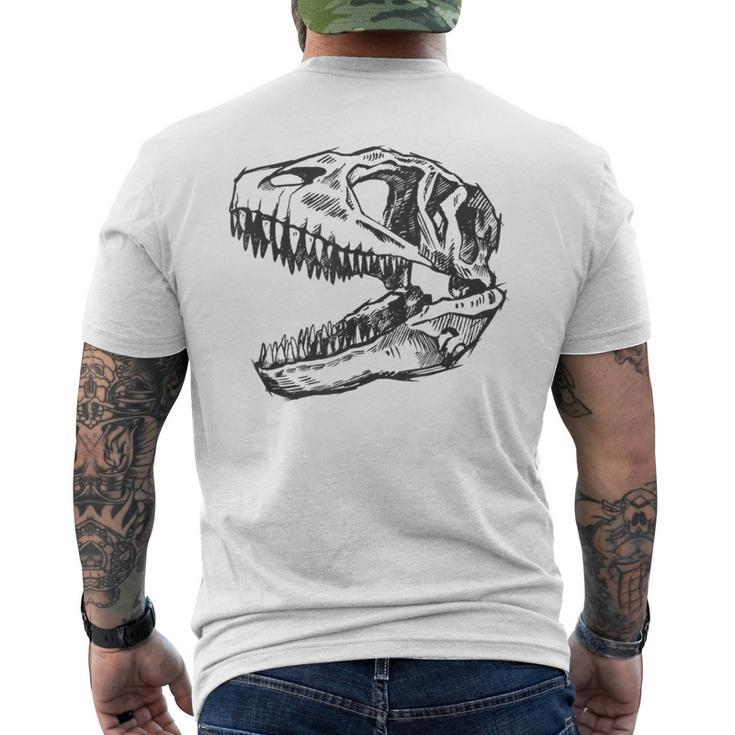 T-Rex Skull Skeleton Dino Bones Fossil Dinosaur  Mens Back Print T-shirt