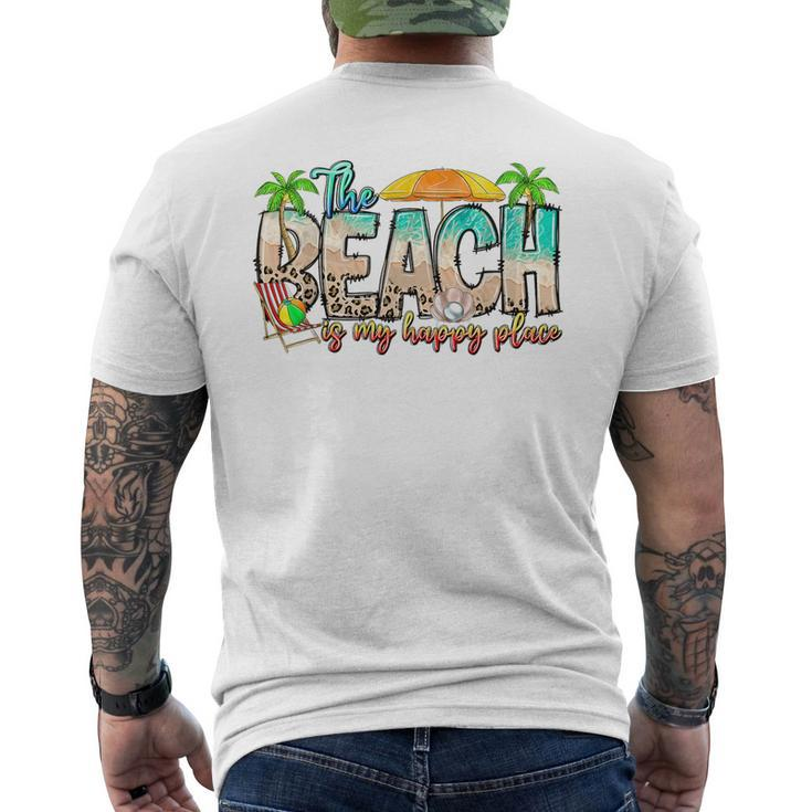 The Beach Is My Happy Place Vacation Summer  Vacation Funny Gifts Mens Back Print T-shirt