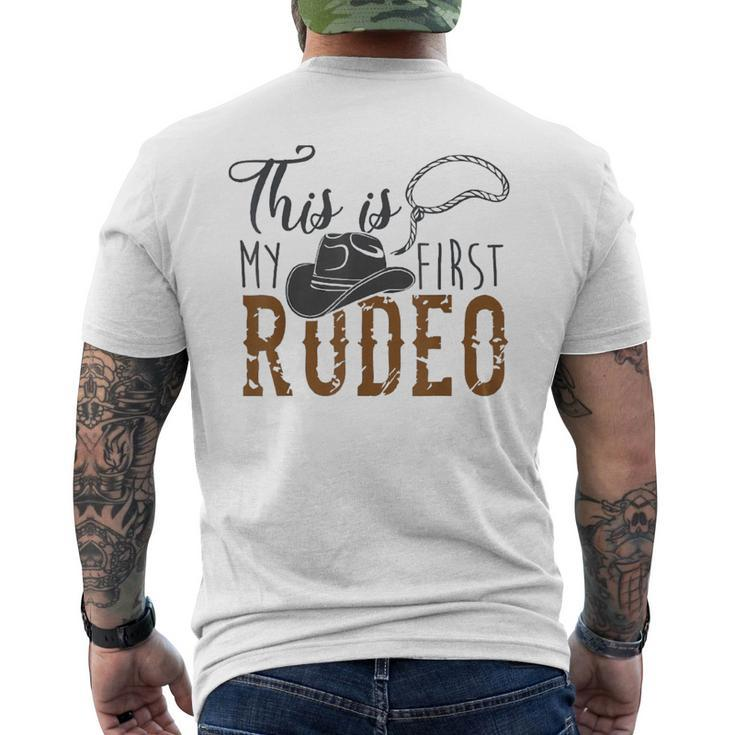This Actually Is My First Rodeo Funny Cowboy Cowgirl Rodeo Funny Gifts Mens Back Print T-shirt