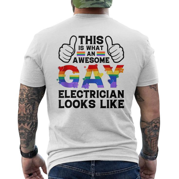 This Is What A Gay Electrician Looks Like Lgbtq Pride Month  Mens Back Print T-shirt