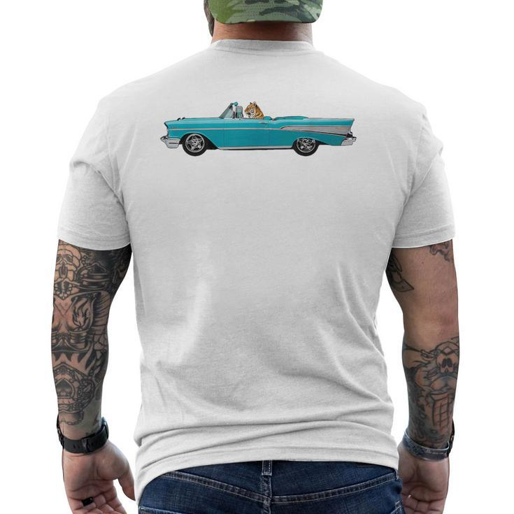 Tiger In A Convertible Classic Car Funny Mens Back Print T-shirt