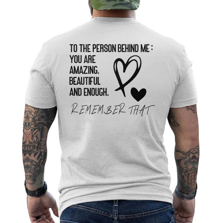 To The Person Behind Me Mens Back Print T-shirt