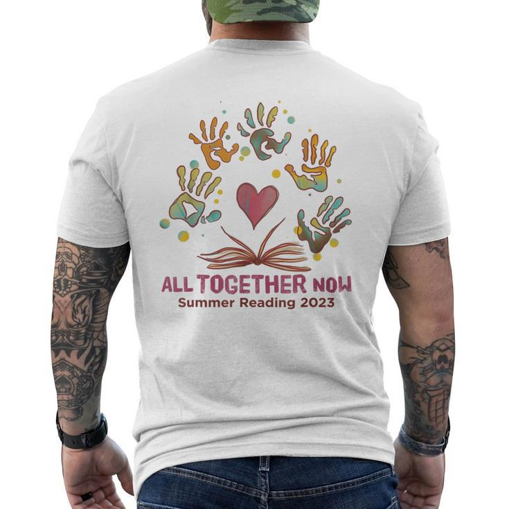 All Together Now 2023 Summer Reading Librarian Book Lover Men's Back Print T-shirt
