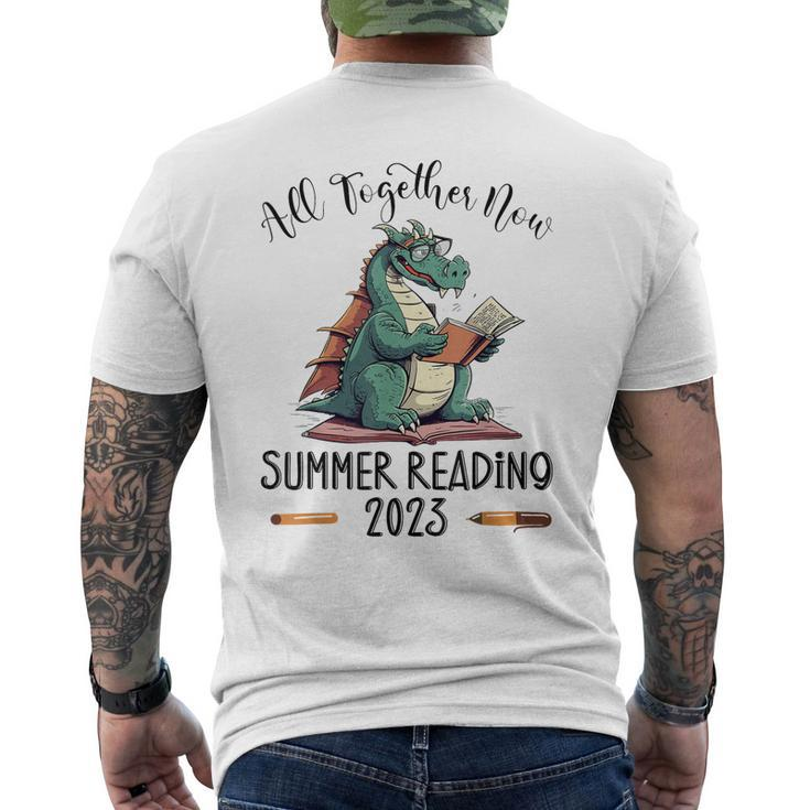 All Together Now Summer Reading 2023 Book Dragon Reading Men's Back Print T-shirt
