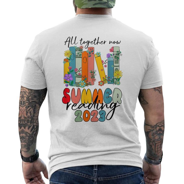 All Together Now Summer Reading 2023 Books Retro Groovy Men's Back Print T-shirt