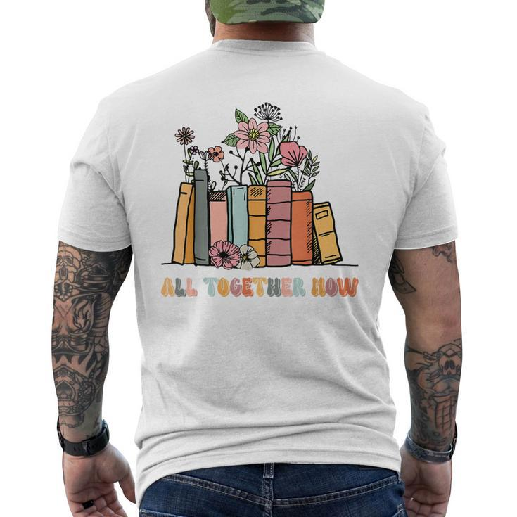 All Together Now Summer Reading 2023 Groovy Book Lover Men's Back Print T-shirt