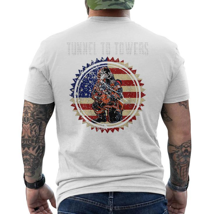 Tunnel To Towers America Flag Inserts Men's T-shirt Back Print