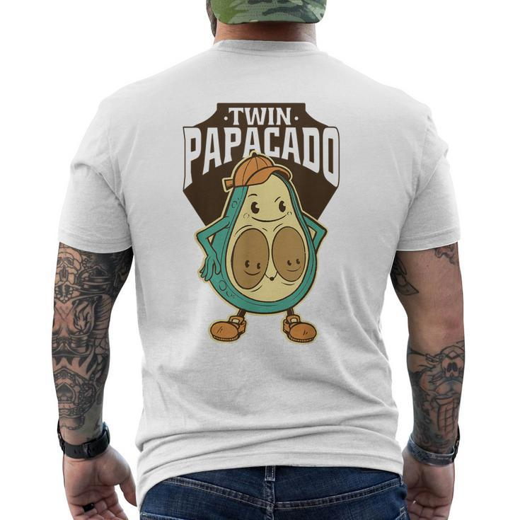 Twin Papacado Avocado Father Dad Fathers Day Father Of Twins Men's Back Print T-shirt
