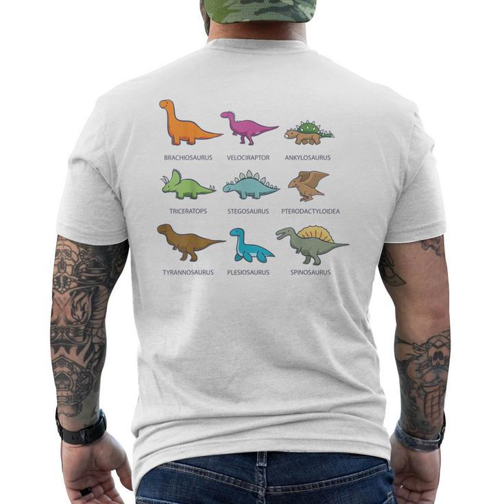 Types Of Dinosaurs Educational Men's T-shirt Back Print
