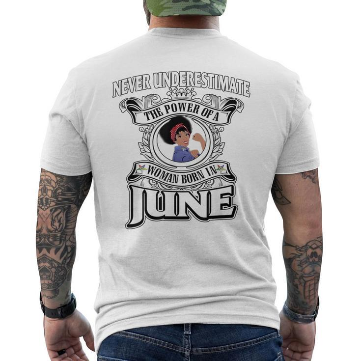 Never Underestimate A Oes Born In June Men's T-shirt Back Print