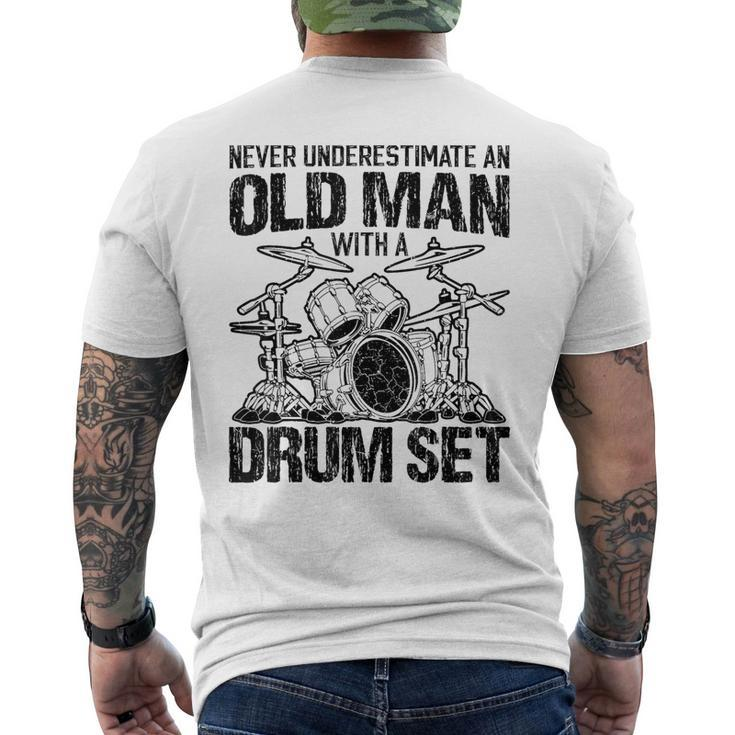 Never Underestimate An Old Drummer Percussionist Men's T-shirt Back Print