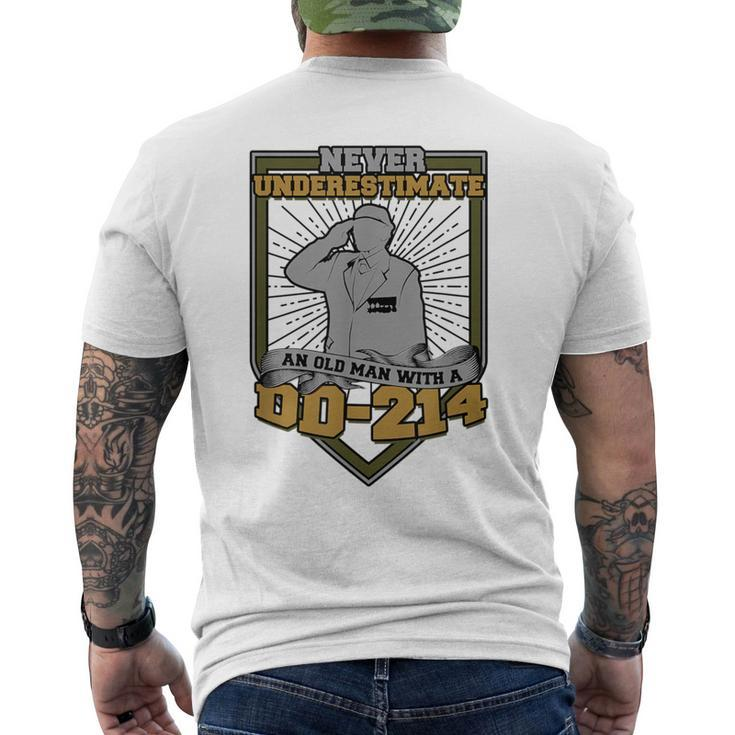 Never Underestimate An Old Man With A Dd-214 Air Force Men's T-shirt Back Print