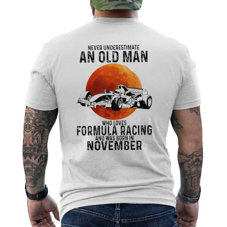 Never Underestimate An Old Man Who Loves Formulas Racing Men's T-shirt Back Print