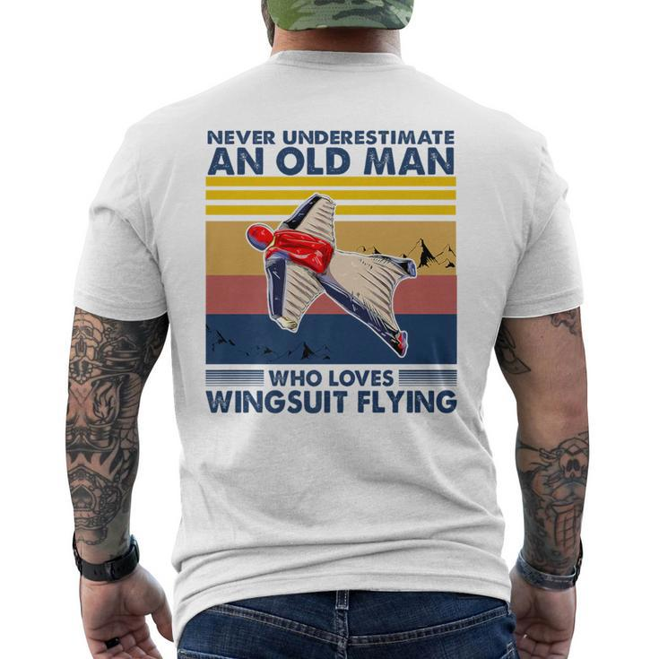 Never Underestimate An Old Man Who Loves Wingsuit Flying Men's T-shirt Back Print