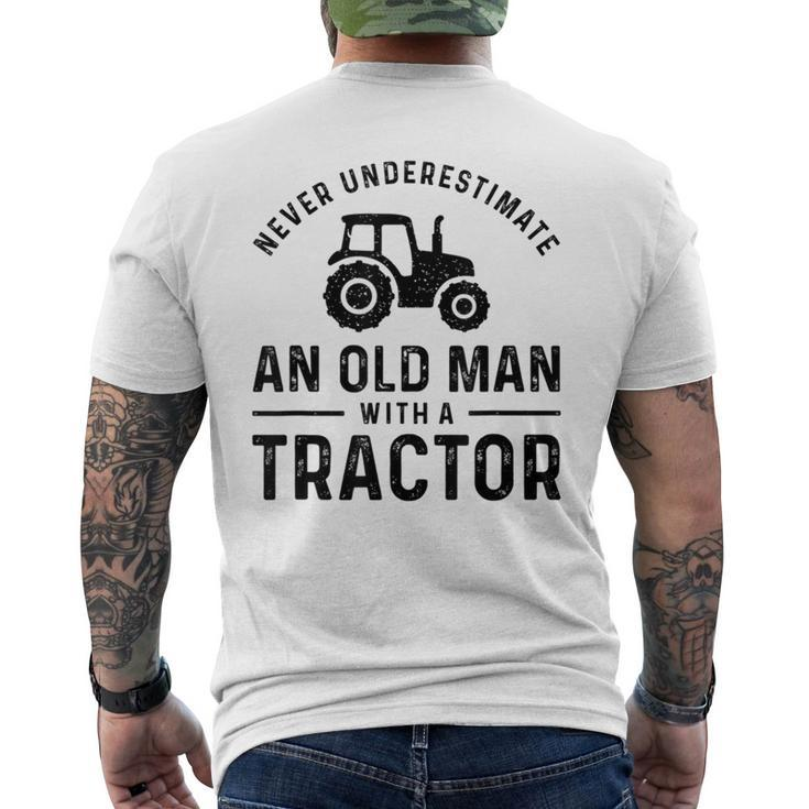 Never Underestimate An Old Man With A Tractors Farmer Men's T-shirt Back Print